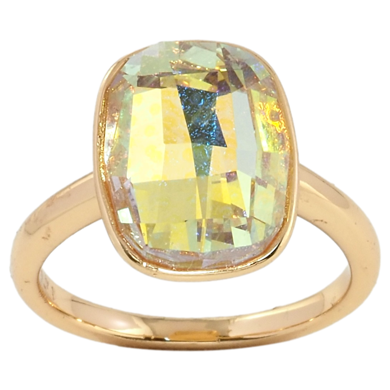 Каблучка Xuping колір 18K із кристалами Swarovski Кристал Light Topaz,15х12мм фото №3
