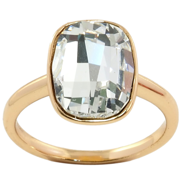 Каблучка Xuping колір 18K із кристалами Swarovski Кристал Clear, 15х12мм фото №5