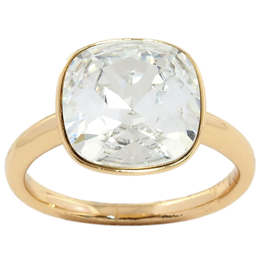 Кольцо Xuping цвет 18K с кристаллами Swarovski Граненный кристалл Clear, 13х13 фото №1