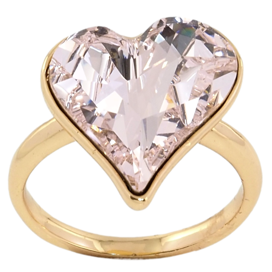 Кольцо Xuping цвет 18K с кр-ми Swarovski Кристальное сердце Light Rose фото №1