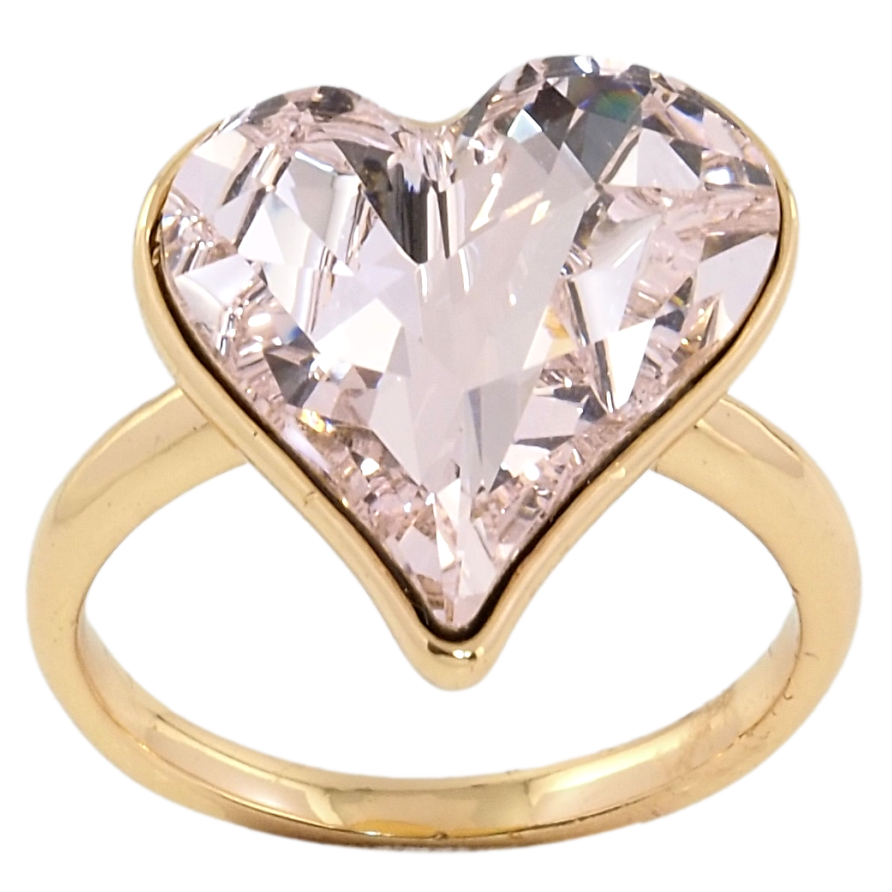 Каблучка Xuping колір 18K з кр-ми Swarovski Кристальне серце Light Rose фото №1 Каблучка Xuping колір 18K з кр-ми Swarovski Кристальне серце Light Rose фото №1