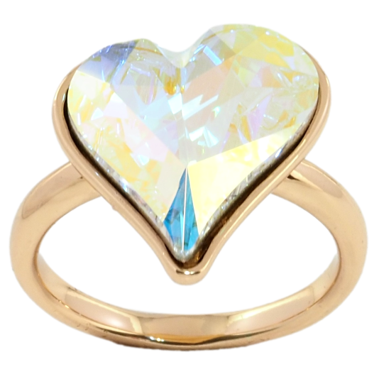 Кольцо Xuping цвет 18K с кр-ми Swarovski Кристальное сердце АВ фото №1 Кольцо Xuping цвет 18K с кр-ми Swarovski Кристальное сердце АВ фото №1