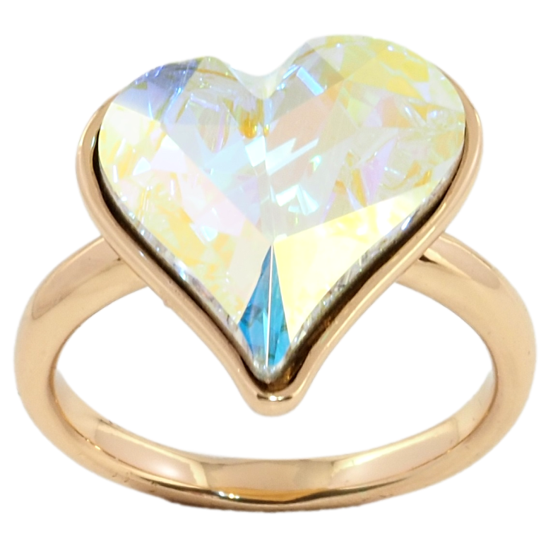 Каблучка Xuping колір 18K з кр-ми Swarovski Кристальне серце АВ фото №1 Каблучка Xuping колір 18K з кр-ми Swarovski Кристальне серце АВ фото №1