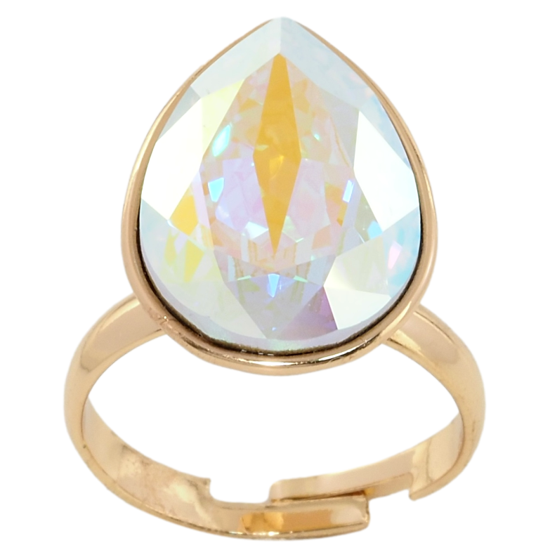 Кольцо Xuping цвет 18K с кр-ми Swarovski Кристалл Ochre Delite (19х14мм) в огранке капля фото №1