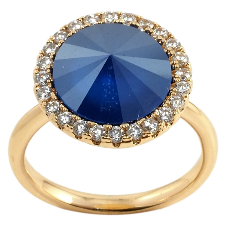 Кольцо Xuping цвет 18K с кр-ми Swarovski Кристалл Royal Blue ø 16мм фото №5