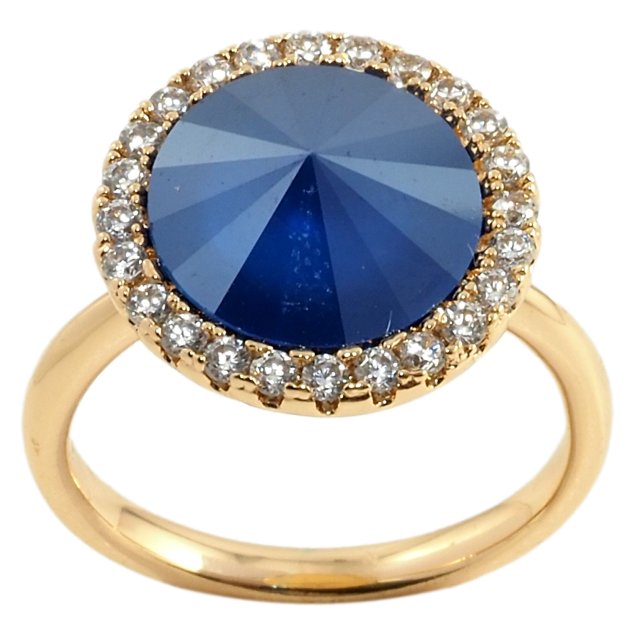 Кольцо Xuping цвет 18K с кр-ми Swarovski Кристалл Royal Blue ø 16мм фото №1 Кольцо Xuping цвет 18K с кр-ми Swarovski Кристалл Royal Blue ø 16мм фото №1