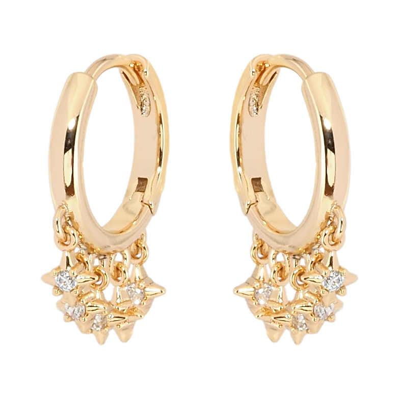 Серьги Xuping Позолота 18K подвески на колечках Звезды фото №1 Серьги Xuping Позолота 18K подвески на колечках Звезды фото №1