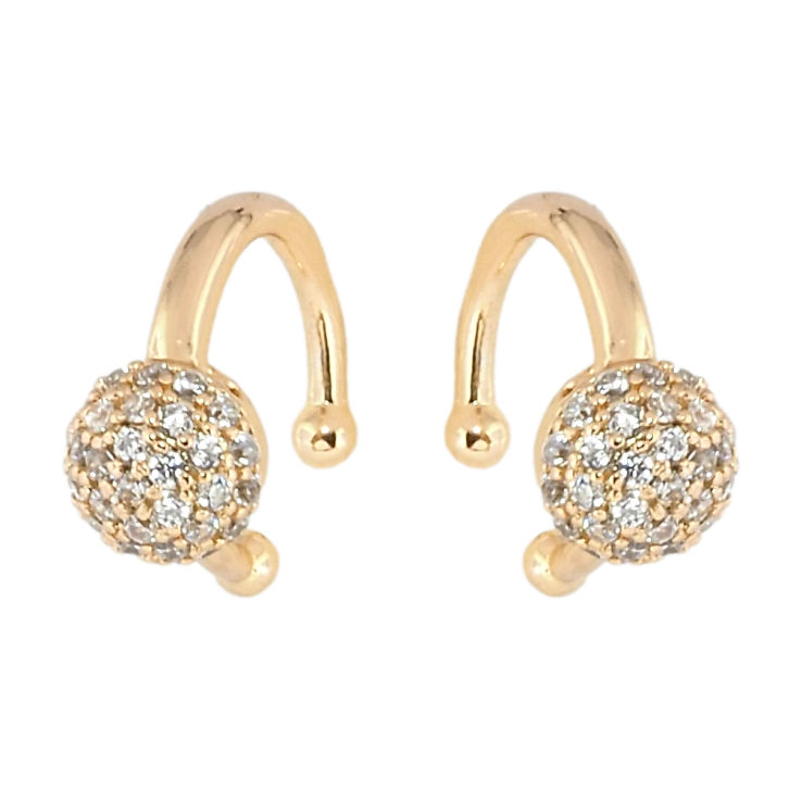 Серьги Xuping Позолота 18K каффы Шарики с цирконием фото №22 Серьги Xuping Позолота 18K каффы Шарики с цирконием фото №22