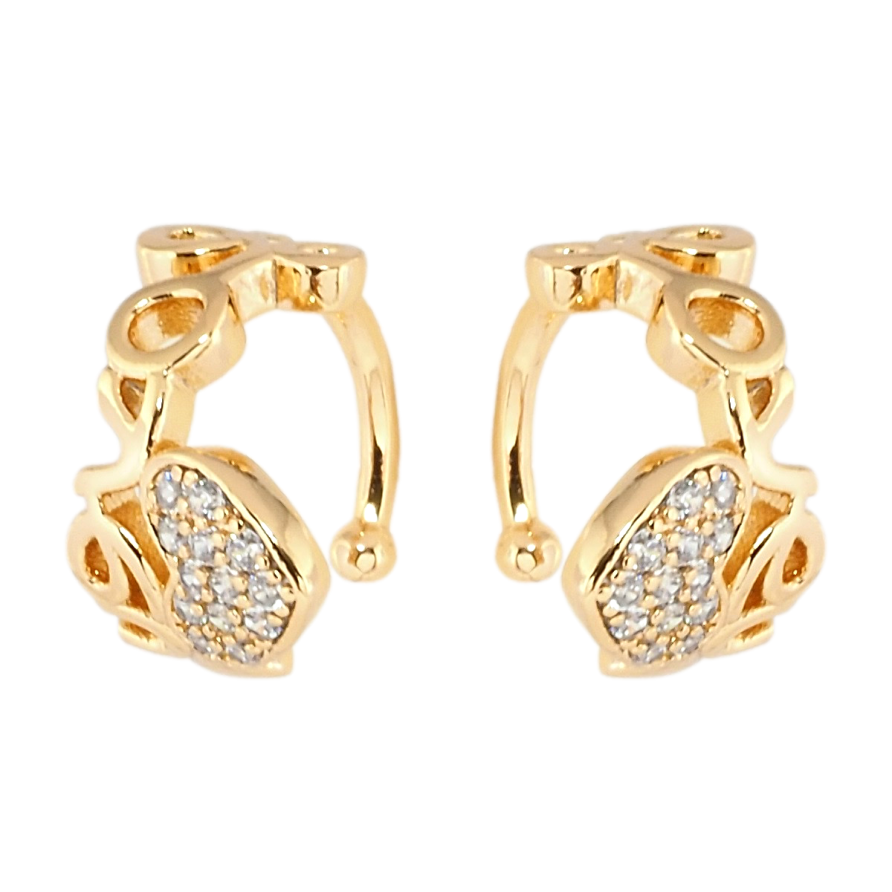 Серьги Xuping Позолота 18K каффы Love фото №1 Серьги Xuping Позолота 18K каффы Love фото №1