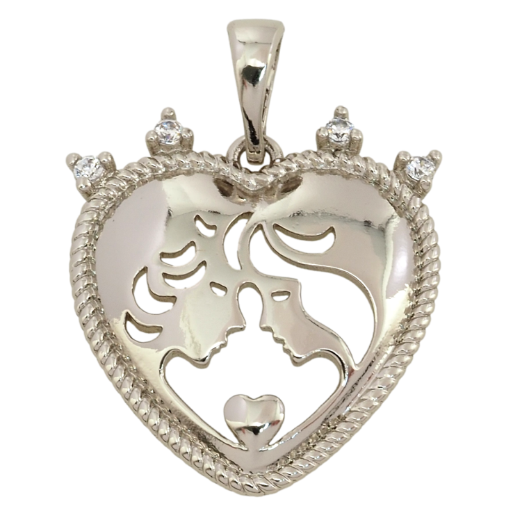 Кулон Xuping Родій Серце із закоханими для ланцюжка до 5 мм фото №25