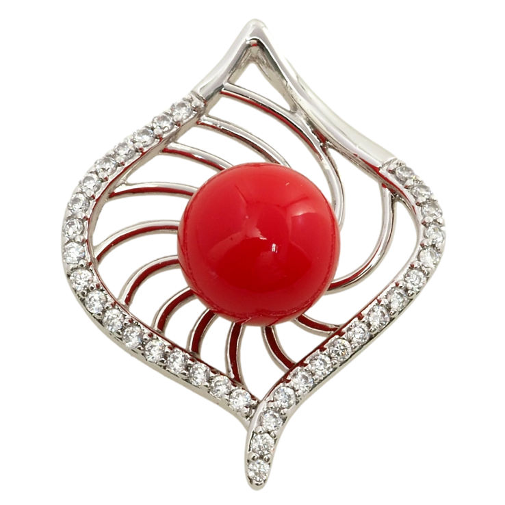 Кулон Xuping Родій Декоративна підвіска з червоним намистом для ланцюжка до 2мм фото №14