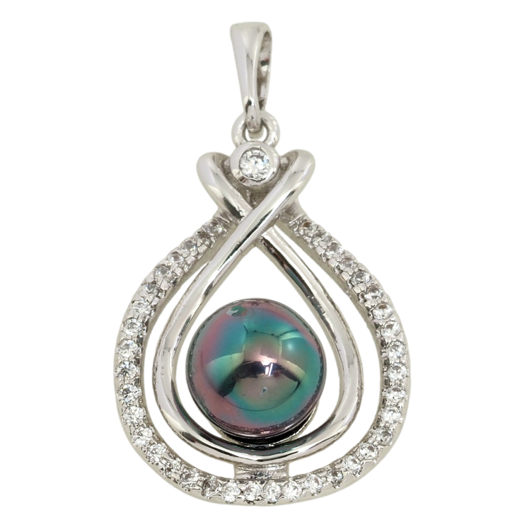 Кулон Xuping Родій Декоративна крапелька із чорною перлиною для ланцюжка до 6мм фото №17