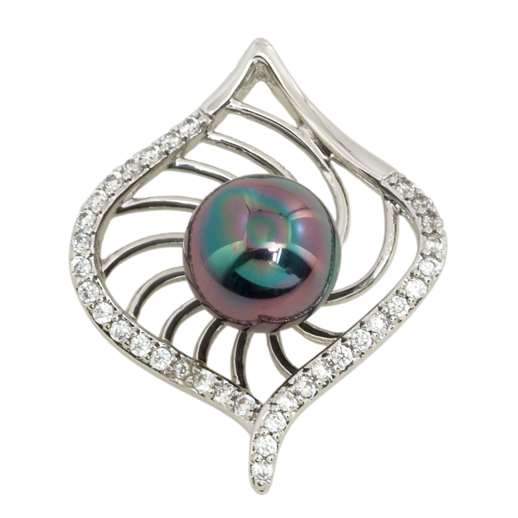 Кулон Xuping Родій Декоративна підвіска з чорною перлиною для ланцюжка до 2мм фото №13