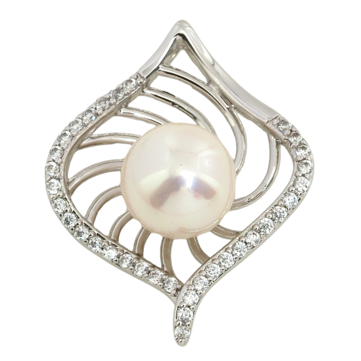 Кулон Xuping Родій Декоративна підвіска з бежевою перлиною для ланцюжка до 2мм фото №15