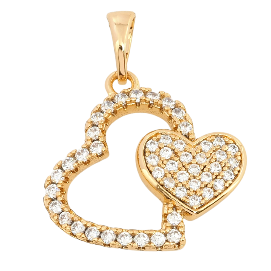 Кулон Xuping Позолота 18K Сердечки с цирконием для цепочки до 5мм фото №1 Кулон Xuping Позолота 18K Сердечки с цирконием для цепочки до 5мм фото №1