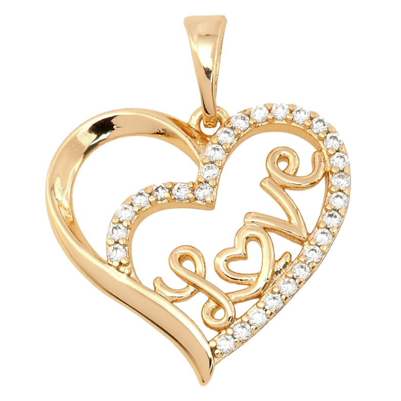 Кулон Xuping Позолота 18K Серце Love для ланцюжка до 5мм фото №1 Кулон Xuping Позолота 18K Серце Love для ланцюжка до 5мм фото №1