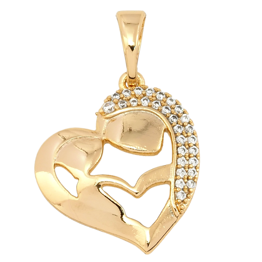 Кулон Xuping Позолота 18K Декоративное сердечко с цирконием для цепочки до 5мм фото №1