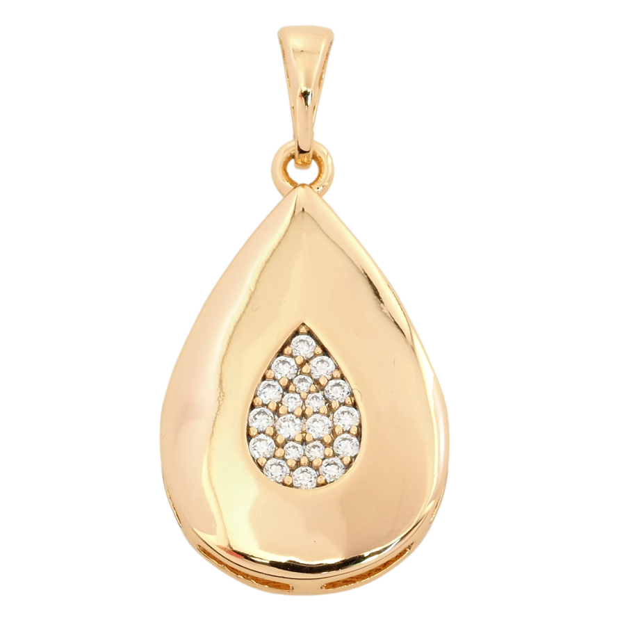 Кулон Xuping Позолота 18K Крапелька з цирконієм для ланцюжка до 5мм фото №1 Кулон Xuping Позолота 18K Крапелька з цирконієм для ланцюжка до 5мм фото №1