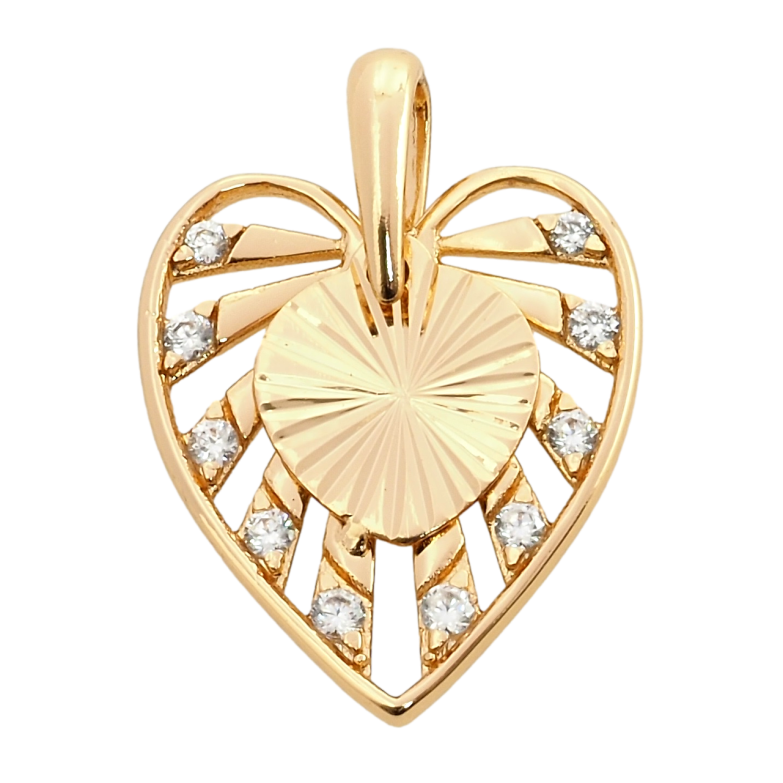 Кулон Xuping Позолота 18K Декоративне серце з цирконієм для ланцюжка до 3мм фото №1 Кулон Xuping Позолота 18K Декоративне серце з цирконієм для ланцюжка до 3мм фото №1