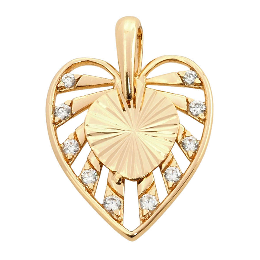 Кулон Xuping Позолота 18K Декоративне серце з цирконієм для ланцюжка до 3мм фото №1 Кулон Xuping Позолота 18K Декоративне серце з цирконієм для ланцюжка до 3мм фото №1