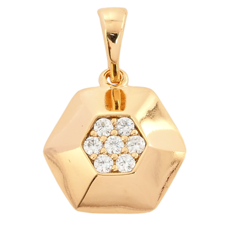 Кулон Xuping Позолота 18K Шестиугольник с цирконием для цепочки до 5мм фото №1