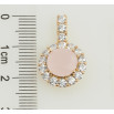Кулон Xuping Позолота 18K Розовый фианит в обрамлении циркония, ø 14мм для цепочки до 3мм фото №3