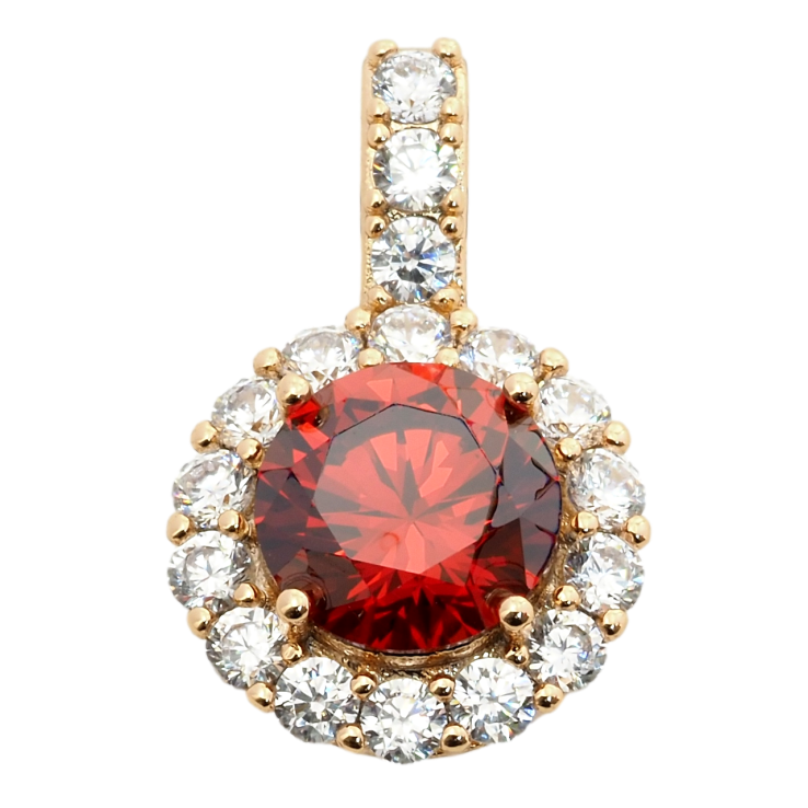 Кулон Xuping Позолота 18K Красный фианит в обрамлении циркония, ø 14мм для цепочки до 3мм фото №13 Кулон Xuping Позолота 18K Красный фианит в обрамлении циркония, ø 14мм для цепочки до 3мм фото №13