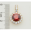 Кулон Xuping Позолота 18K Червоний фіаніт в обрамленні цирконію, ø 14мм для ланцюжка до 3мм. фото №2