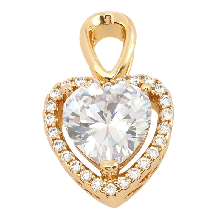 Кулон Xuping Позолота 18K Серце з фіанітом та цирконієм для ланцюжка до 3мм. фото №18