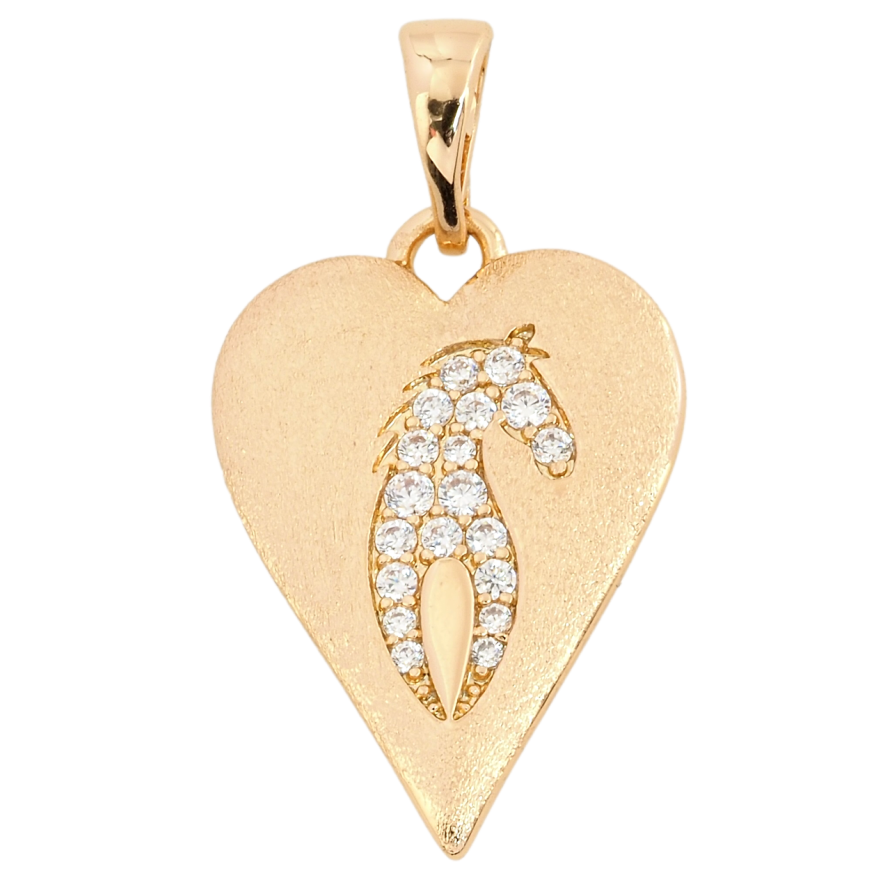 Кулон Xuping Позолота 18K Серце з візерунком коня для ланцюжка до 5мм фото №1