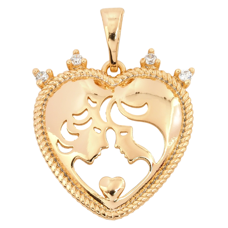 Кулон Xuping Позолота 18K Сердце с влюбленными для цепочки до 5мм фото №1