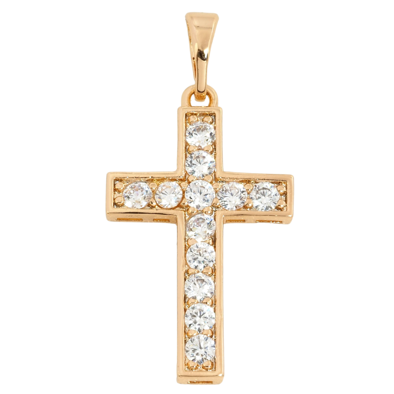 Кулон Xuping Позолота 18K Крест с цирконием для цепочки до 5мм фото №1 Кулон Xuping Позолота 18K Крест с цирконием для цепочки до 5мм фото №1