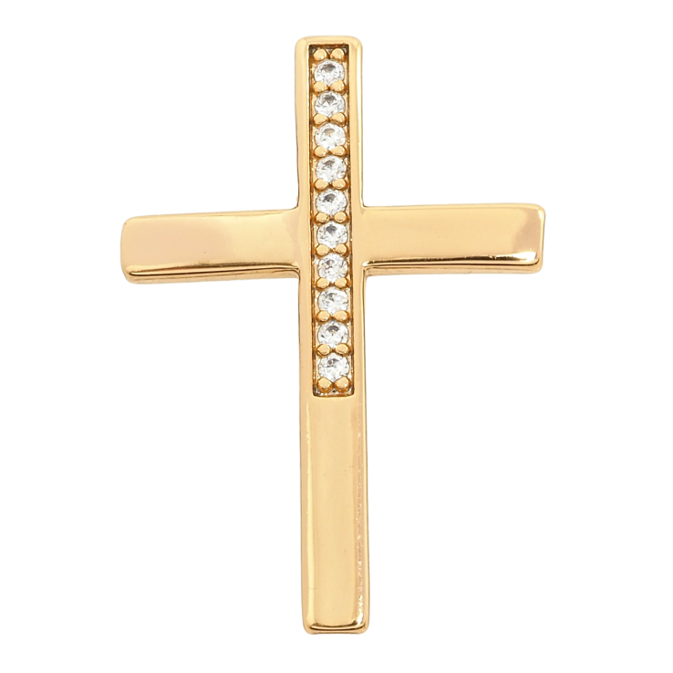 Кулон Xuping Позолота 18K Крест с дорожкой циркония для цепочки до 2мм фото №2 Кулон Xuping Позолота 18K Крест с дорожкой циркония для цепочки до 2мм фото №2