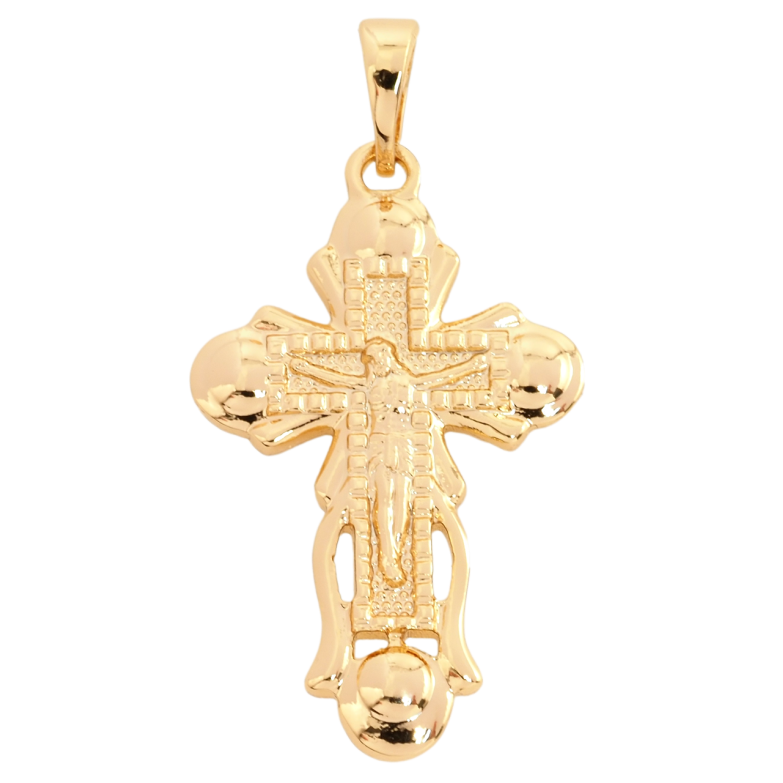 Кулон Xuping Позолота 18K Хрест із Розп'яттям для ланцюжка до 5мм фото №2 Кулон Xuping Позолота 18K Хрест із Розп'яттям для ланцюжка до 5мм фото №2
