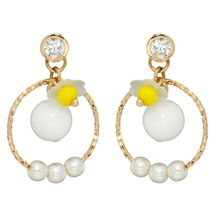 Сережки Xuping Позолота 18K пусети Декоративні підвіски з перлинними намистинами фото №4