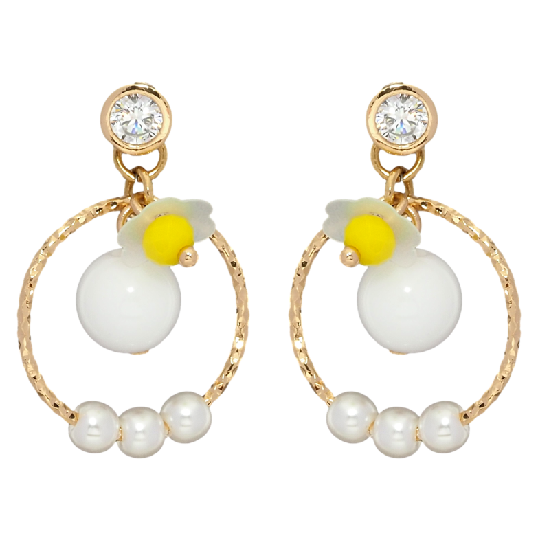 Сережки Xuping Позолота 18K пусети Декоративні підвіски з перлинними намистинами фото №2