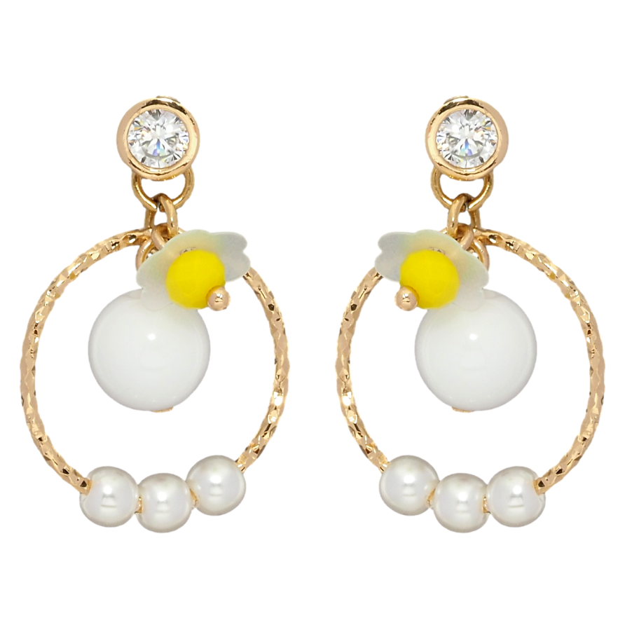 Серьги Xuping Позолота 18K пусеты Декоративные подвески с жемчужными бусинами фото №1