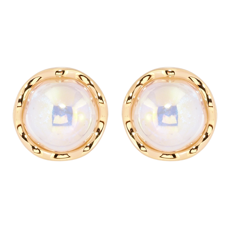 Сережки Xuping Позолота 18K пусети Перламутрова ніжність ø 17мм фото №1