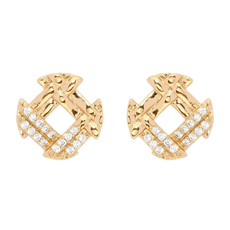 Серьги Xuping Позолота 18K пусеты Декоративный узор с цирконием фото №1