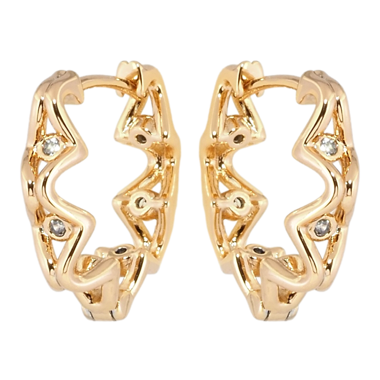 Сережки Xuping Позолота 18K колечка Декоративний візерунок з цирконієм фото №5