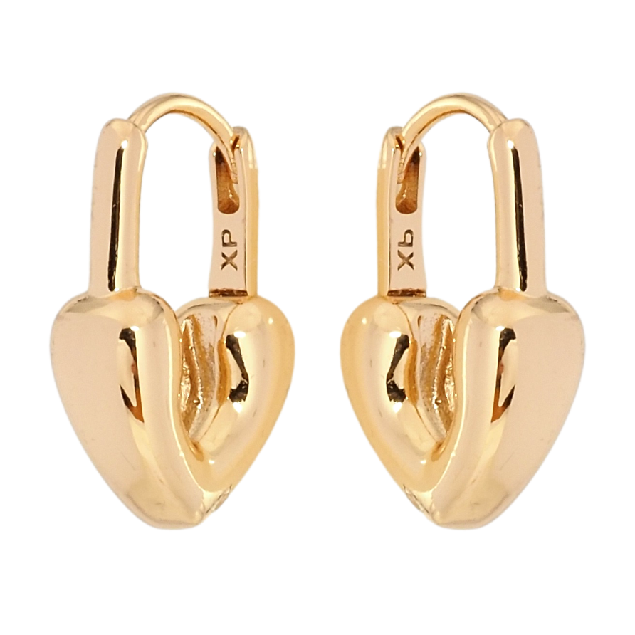 Сережки Xuping Позолота 18K колечка Замочки-серця фото №1