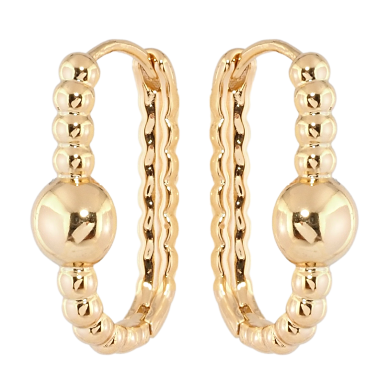 Сережки Xuping Позолота 18K колечка Візерунок з кульок фото №1