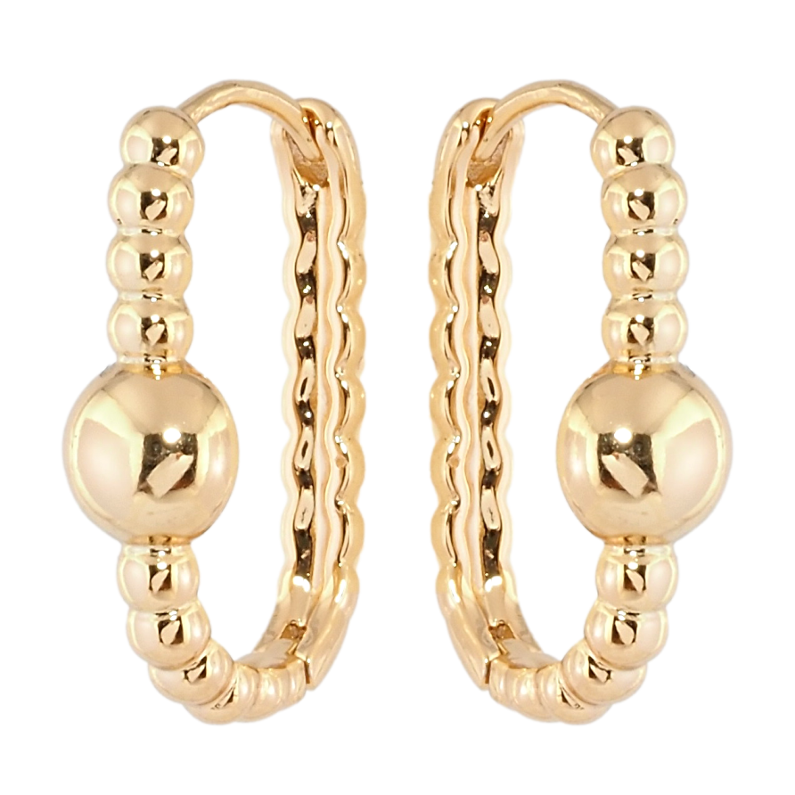 Сережки Xuping Позолота 18K колечка Візерунок з кульок фото №1