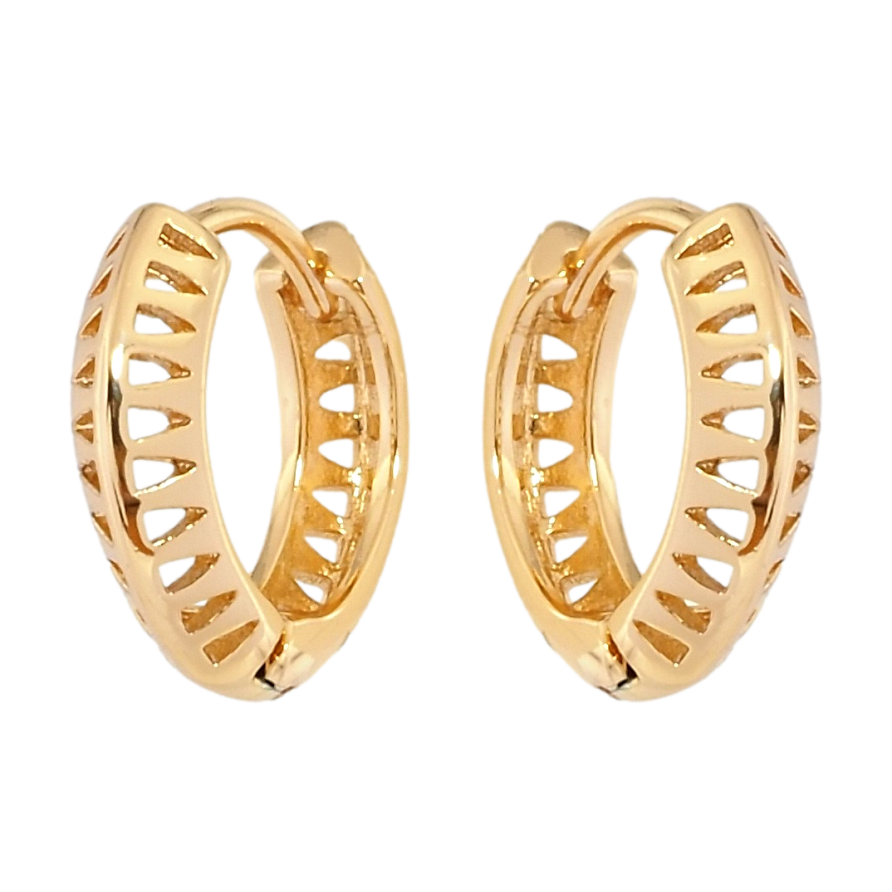 Серьги Xuping Позолота 18K колечки Резной узор фото №1