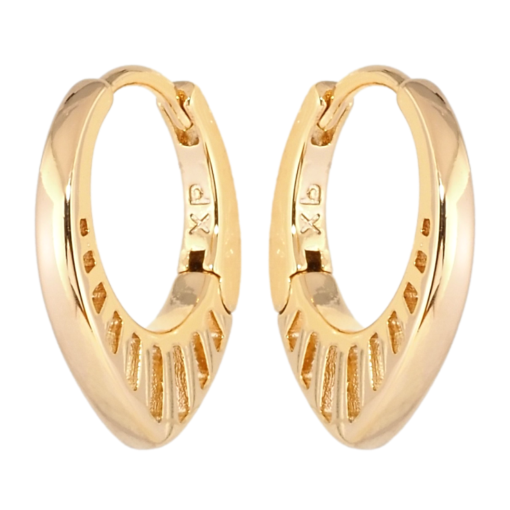 Серьги Xuping Позолота 18K колечки Боковой резной узор фото №8 Серьги Xuping Позолота 18K колечки Боковой резной узор фото №8