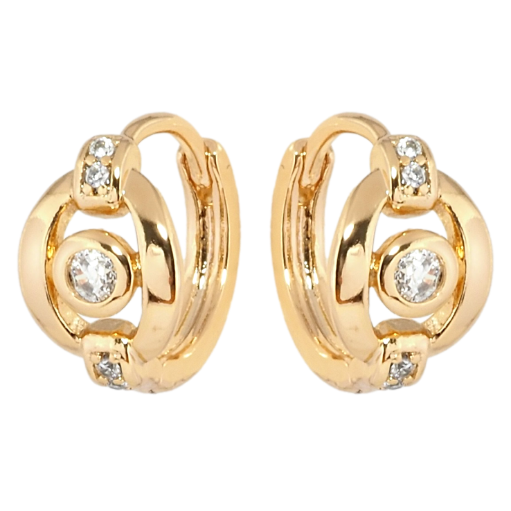 Серьги Xuping Позолота 18K колечки Декоративный узор с цирконием фото №8