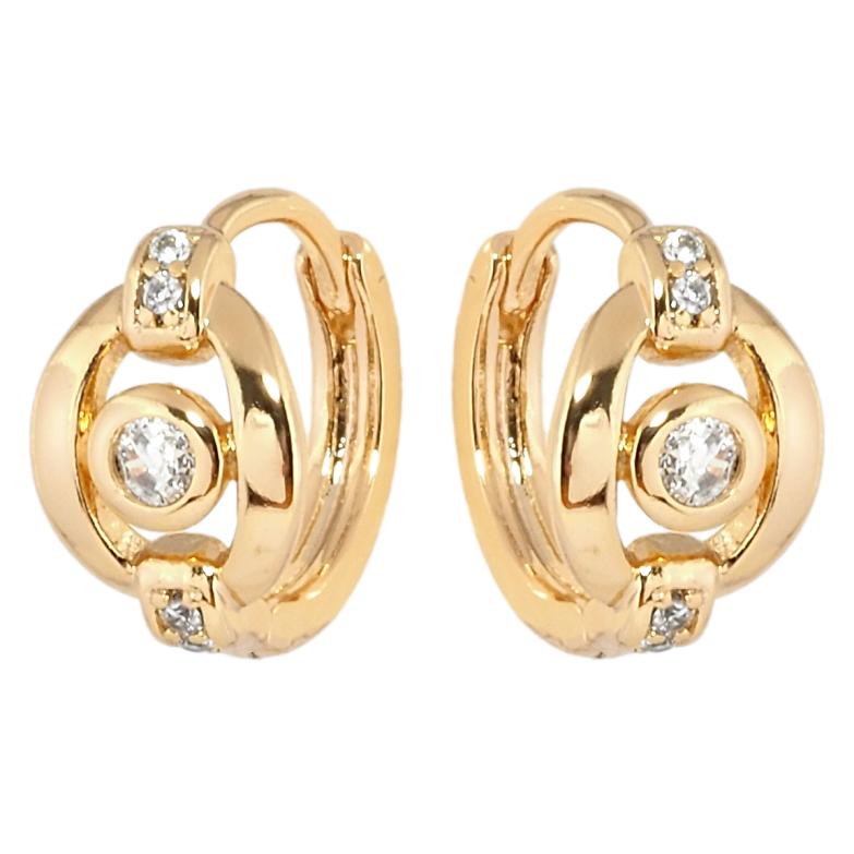 Сережки Xuping Позолота 18K колечка Декоративний візерунок з цирконієм фото №4