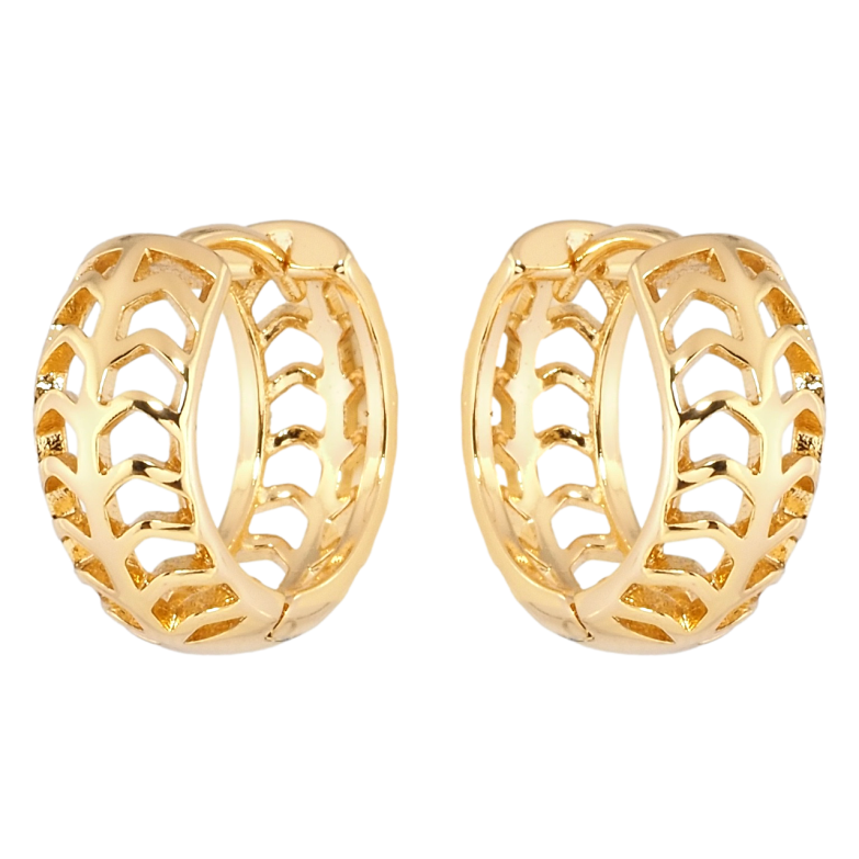 Серьги Xuping Позолота 18K колечки Резной узор фото №1