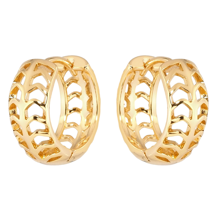 Сережки Xuping Позолота 18K колечка Різьблений візерунок фото №1