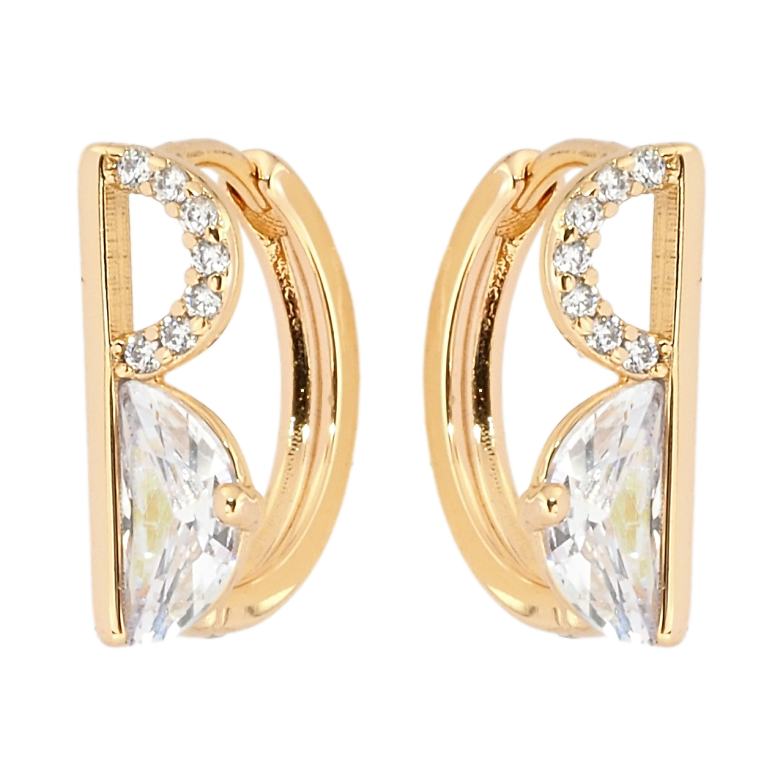 Серьги Xuping Позолота 18K колечки Декоративный узор с цирконием фото №1 Серьги Xuping Позолота 18K колечки Декоративный узор с цирконием фото №1